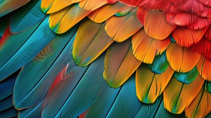 full frame of colorful feather.