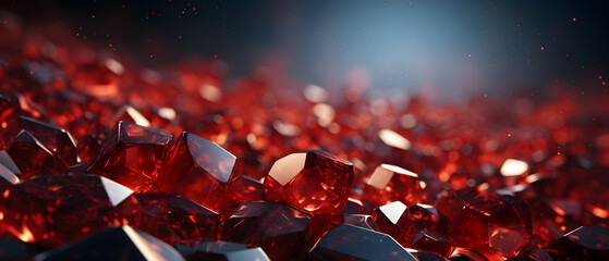 immersive vibrant ruby red octagon shapes background