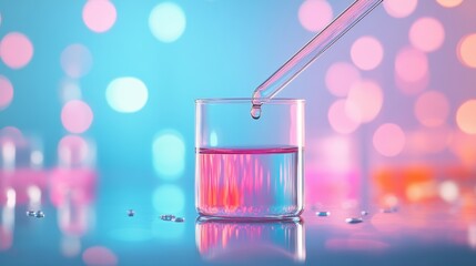 Poster - A chemist uses a spectrophotometer to measure the absorbance of light by a solution, determining its concentration and composition.