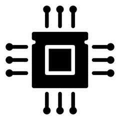 Poster - cpu, processor, chip, computer, hardware solid or glyph icon