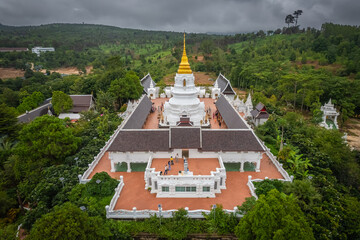 Wall Mural - Aerial view of Wat Phra That Chaiyaphum (Phra Maha That Chedi Siri Chaiyaphum), Chaiyaphum, Thailand