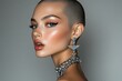 © Anusa - Boldly Captivating Unconventional Beauty with Shaved Head and Bold Jewelry