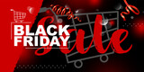 Fototapeta Pokój dzieciecy - Black friday sale banner design on black background vector illustration