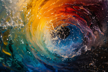 Wall Mural - Rainbow water wave. Abstract art


