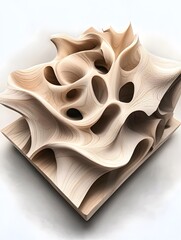 Poster - Abstract Wooden Sculpture.