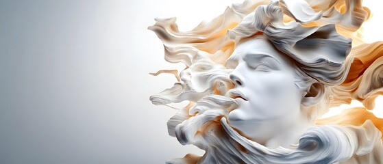 Poster - Abstract Sculpture of a Woman's Face.