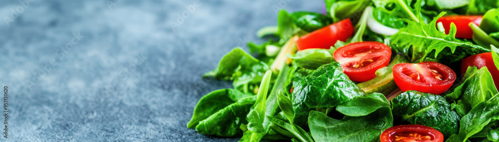 Leafy green salad with a variety of fresh vegetables, rich in vitamins and minerals, brain health focus
