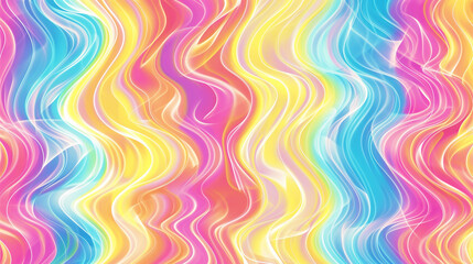 Wall Mural - Abstract wavy pattern in vibrant pastel colors, creating a dynamic and fluid visual effect, reminiscent of a tie-dye design.