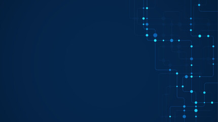 Sticker - Circuit connect lines and dots. Network technology and Connection concept. Decentralized network nodes connections