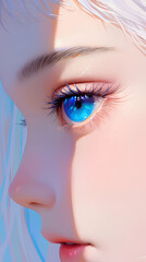 Poster - beautiful women's eyelash models. curly eyelashes, anime style