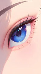 Canvas Print - beautiful women's eyelash models. curly eyelashes, anime style