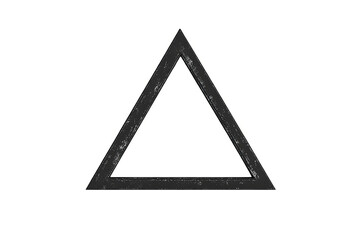 A simple black triangle shape on a white transparent background with a slight texture.