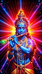 Lord Krishna neon color