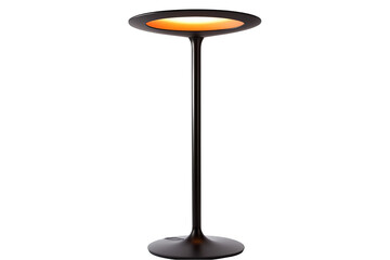 Wall Mural - a modern, black, floor lamp with a round, orange light source.