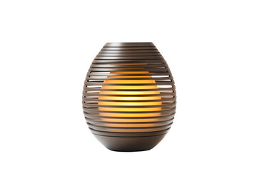Wall Mural - a brown, oval-shaped, decorative lamp with a warm, glowing light emanating from within.