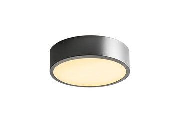 Wall Mural - modern round led ceiling light fixture with a matte grey finish, emitting a warm white glow.