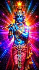 Lord Krishna neon color