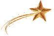 © dekreatif - A golden shooting star with a sparkling trail against a white transparent background.