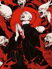 Poster - priest and devils in hell