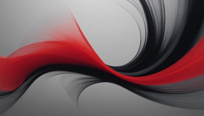 Abstract red and black wave on a grey background.