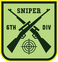 sniper division emblem. military combat force patch