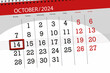 © AliaksandrBS - Calendar 2024, deadline, day, month, page, organizer, date, October, monday, number 14