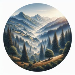 Wall Mural - landscape with mountains