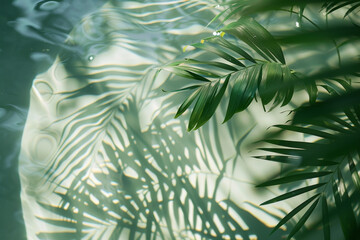 Sticker - A leafy green plant is reflected in the water