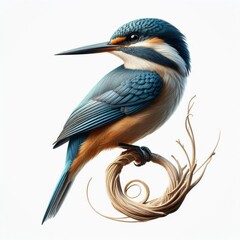 Wall Mural - bird on white background