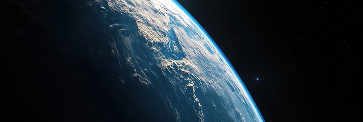 Wall Mural - earth's vibrant clouds and atmosphere illuminated by sunlight in the vastness of space