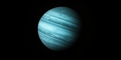 Wall Mural - Uranus in the infrared spectrum showcasing its unique features against a dark cosmic backdrop