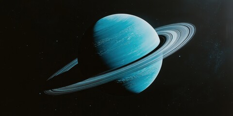 Wall Mural - a striking view of uranus in the infrared spectrum against the backdrop of the black cosmos, reveali