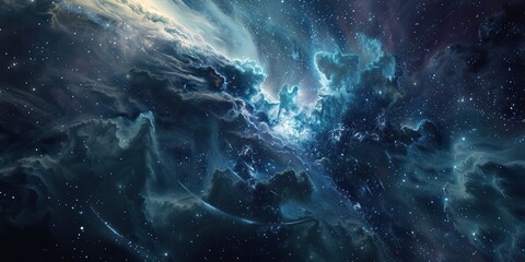 Wall Mural - stunning view of cosmic clouds and star formation in a distant galaxy capturing the beauty of space 