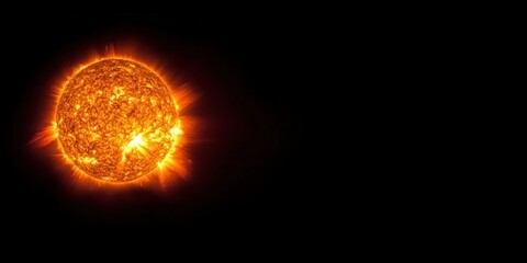 Wall Mural - The Sun illuminated in the infrared spectrum against a pitch-black space background devoid of stars