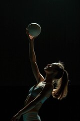 Wall Mural - A person stretching to catch a flying disc in the air, with a sunny day background