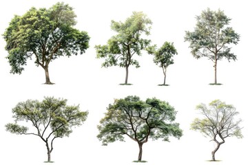 Wall Mural - A group of trees standing tall in lush green grass