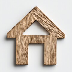 Wall Mural - Wooden Home Symbol on White Background