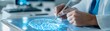 © Siripong - A scientist analyzes digital brain data using a stylus on a futuristic touchscreen in a modern lab environment.