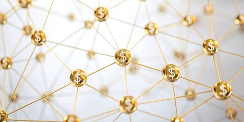 Gold Financial Network - A golden network background illustrating connections and financial networks.
