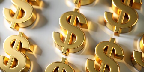 Gold Dollar Sign Background - A background featuring large, prominent gold dollar signs, symbolizing wealth and finance.
