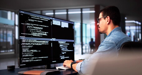 Web Developer Coding On Computer