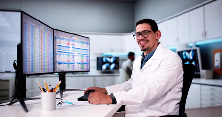 Poster - Hospital Doctor Using Spreadsheet For Billing Codes