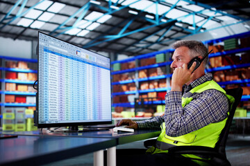 Poster - Warehouse Inventory Management On Computer