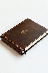 Brown leather journal with brass closure.