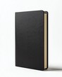 © Charoen - Closed black hardcover notebook on white background.