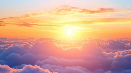 Wall Mural - heavenly sky. sunset above the clouds abstract background, detailed high resolution photo