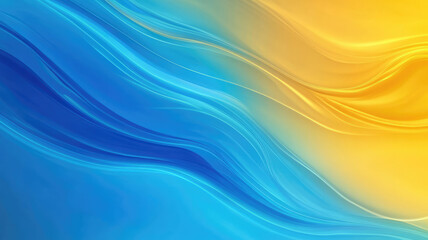 Wall Mural - vibrant abstract gradient background with smooth transitions from blue to yellow, detailed and reali