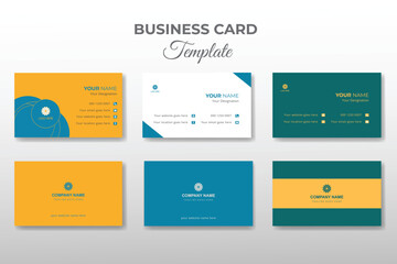 Print ready vector simple modern creative business card set collection template