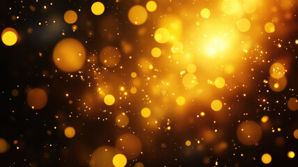 Wall Mural - abstract gold background with bokeh defocused lights, detailed hyper realistic image