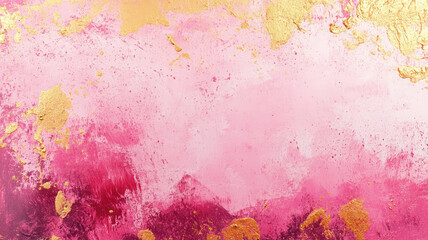 Wall Mural - pink and gold background with a lot of paint, high definition image